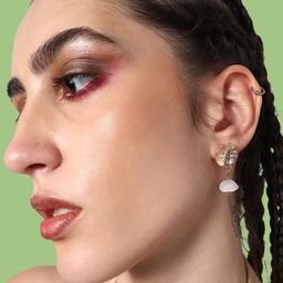 SOHI Gold-Plated Contemporary Drop Earrings-94