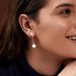 MINUTIAE Rose Gold Plated Contemporary Drop Earrings-14
