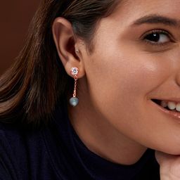 MINUTIAE Rose Gold Plated Contemporary Drop Earrings-13