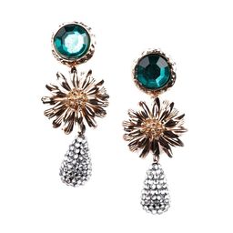 ODETTE Gold-Toned & Blue Contemporary Drop Earrings-picture-31