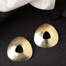 NVR Gold-Plated Contemporary Studs Earrings-48