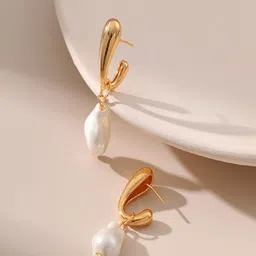 AQUASTREET 18K Gold-Plated Baroque Style Pearl Earrings-29