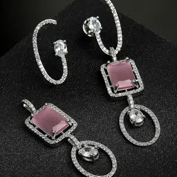 Kennice Silver Plated Geometric Drop Earrings-48