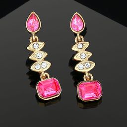 Estele Geometric Gold-Plated Drop Earrings-image-82