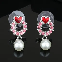 Estele Rhodium-Plated Geometric Drop Earrings-11
