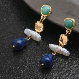 Accessorize Beaded Contemporary Drop Earrings-image-3