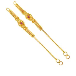 Vighnaharta Gold-Plated Contemporary Shaped Ear Cuff Earrings-58