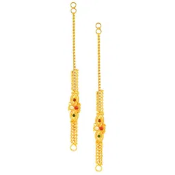 Vighnaharta Gold-Plated Teardrop Shaped Ear Chain Kanoti-image-25