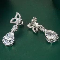 Designs & You Silver-Plated Teardrop Shaped Drop Earrings-6