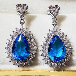 Designs & You Silver-Plated Teardrop Shaped Drop Earrings-13
