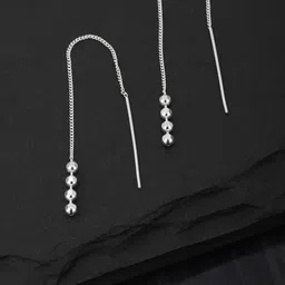 Carlton London 925 Sterling Silver Needle Drop Earrings-image-25