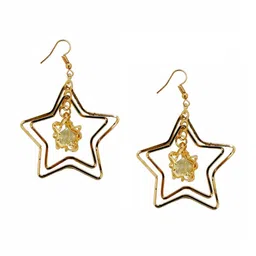 FEMMIBELLA Gold-Plated Star Shaped Drop Earrings-62