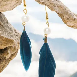 fabula Feather Shaped Drop Earrings-2