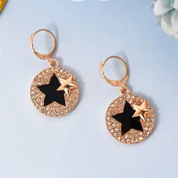 Silvermerc Designs Rose Gold-Plated Star Shaped Drop Earrings-93