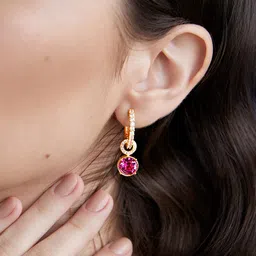 AIKA BY MINUTIAE Gold-Toned Contemporary Crystals Drop Earrings-48