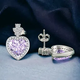 Designs & You Silver Plated Heart Shaped Drop Earrings-10