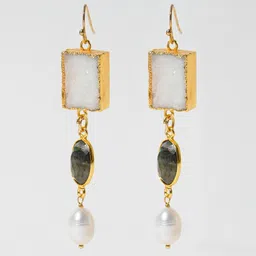 XPNSV Gold-Plated Drop Earrings-image-87