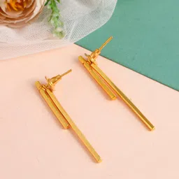 Silvermerc Designs Gold Plated Contemporary Drop Earrings-98