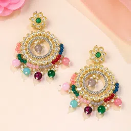 Yellow Chimes Gold-Plated Contemporary Chandbalis Earrings-19