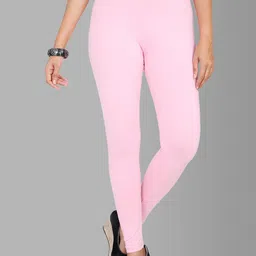 Feather Soft Elite Women Pink  Solid Ankle Length Cotton Leggings-image-68