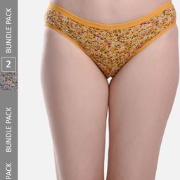 StyFun Pack Of 2 Printed Anti-Microbial Low-Rise G-string LS_Flower_Panty_BeigeGrey-picture-0
