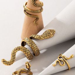 Shining Diva Fashion Pack Of 4 Gold-Plated Finger Rings-image-73