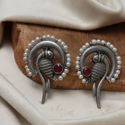 Ozanoo Silver Plated Stud Earrings-43
