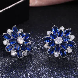 Jewels Galaxy Silver-Plated Floral Studs Earrings-40
