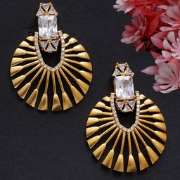 KARATCART Gold-Toned Floral Studs Earrings-image-61