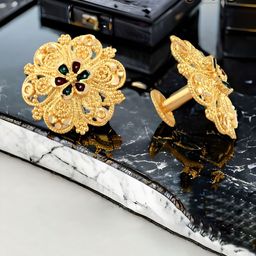 Vighnaharta Gold-Plated Floral Studs Earrings-38