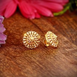 Vighnaharta Gold-Plated Floral Studs Earrings-44
