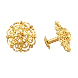 Vighnaharta Gold-Plated Floral Studs Earrings-image-95