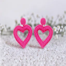 UNIVERSITY TRENDZ Heart Shaped Studs Earrings-image-94