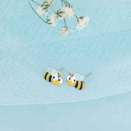 GIVA Yellow & Black Rhodium-Plated Animal Shaped Studs Earrings-13