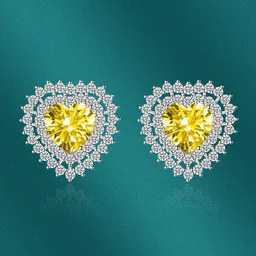 Designs & You Silver-Plated CZ-Studded Heart Shaped Stud Earrings-21