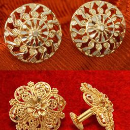 MEENAZ 2Pcs Gold-Plated Studs Earrings-103
