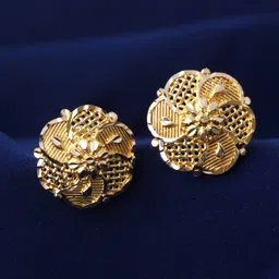 MEENAZ Set Of 2 Gold-Plated Stone Studded Studs Earrings-47