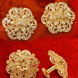 MEENAZ 2Pcs Gold-Plated Studs Earrings-36