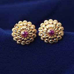 MEENAZ 4Pcs Gold-Plated Studs Earrings-105
