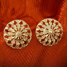 MEENAZ Set Of 4 Gold-Plated Stone Studded Studs Earrings-16
