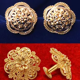 MEENAZ Set Of 2 Gold-Plated Studs Earrings-13