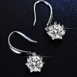 Jewels Galaxy Silver-Plated Crystal-Studded Anti-Tarnish Star Shaped Drop Earrings-17