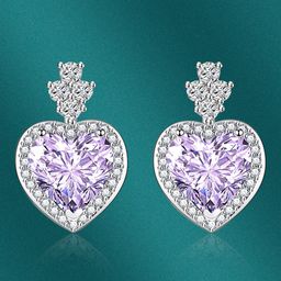 Designs & You Silver-Plated Heart Shaped Drop Earrings-17