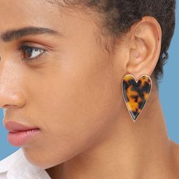 SOHI Gold-Plated Heart Shaped Studs Earrings-image-11