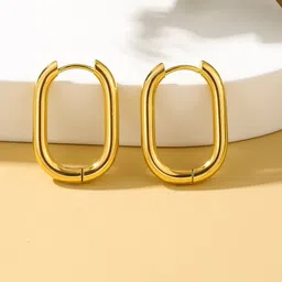 FIMBUL Gold Plated Stainless Steel Hoop Earrings-45