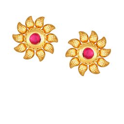 Vighnaharta Gold-Plated Oval Studs Earrings-47