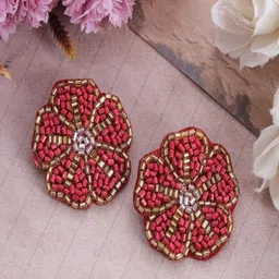 UNIVERSITY TRENDZ Beaded Classic Studs Earrings-37
