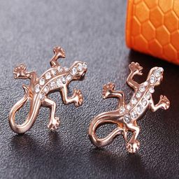 UNIVERSITY TRENDZ Gold Plated Crystals Contemporary Studs-32