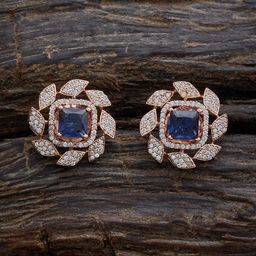 Kushal's Fashion Jewellery Rose Gold-Plated Zircon-Studded Studs Earrings-image-72