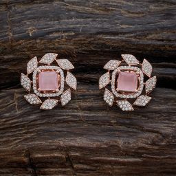 Kushal's Fashion Jewellery Rose Gold-Plated CZ-Studded Classic Studs Earrings-28